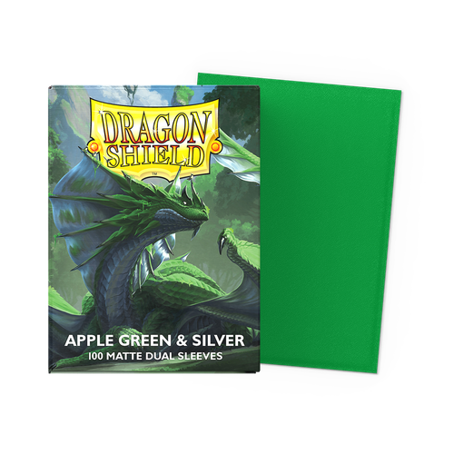 standard_dual_sleeves:_apple_green_&_silver_[matte]_100_sleeves